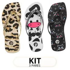 Kit Chinelo Feminino Confortavél Casual