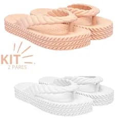Kit Chinelo 3 Tranças Nuvem Feminino Ortopédico