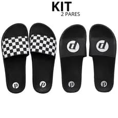 Combo 1 e 2 Pares Chinelo Slide Masculino Feminino Verão Passeio