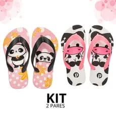 Kit Chinelo Infantil Feminino Macio Leve Passeio