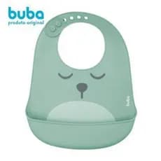 Babador Infantil Silicone Verde com Pega Migalhas Buba Gumy