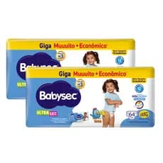 Fralda Infantil Kit 2x BabySec Ultrasec Giga XXXG Galinha Pintadinha – 64 Unidades
