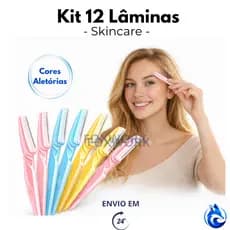 Kit 12 Lâminas Para Sobrancelha - Navalha Corpo e Rosto Unissex - SkinCare