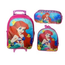 Kit Mochila Escolar Com Rodinha, Estojo, Lancheira térmica Ariel