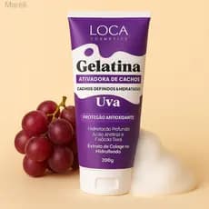 Gelatina Ativadora de Cachos Uva – Proteção Antioxidante 200g | Loca Cosmetics5VZN