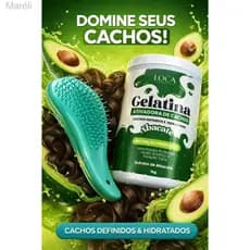 Kit Gelatina de Abacate + Escova Mágica 💚✨ – Definição, Brilho e Finalização Perfeita para os Cabelos5NGW