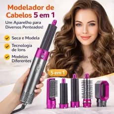 Escova 5 em 1 Secador, Pente, Modelador, Aumenta volume Profissional 110V E 220V