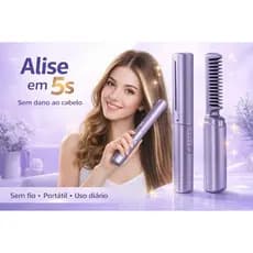 Escova De Alisamento Capilar Alisador De Cabelo Aquecido Recarregável Mini Pente Portátil