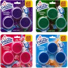 Bloco Sanitário Triplo para Caixa Acoplada Novo Frescor - Kit Com 12 unidades de 45g - 4 Fragrâncias