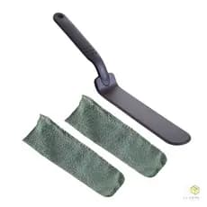 Kit Limpeza De Vãos Ákora Espátula Limpa Box E Blindex Janelas E Frestas com 2 Luvas - Cinza