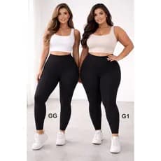 Calça cimprida ginastica inverno legging  PLUS SIZE Suplex Premium Felpuda Plus Size GG G1 Tamanho Grande Cintura alta