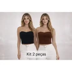 Top Cropped KIT 2 peças  Blusinha com bojo Suplex feminino