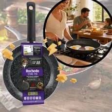 Frigideira Antiaderente Revestimento Cerâmico Wok Rochedo Stone Pro 28cm