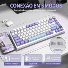 Teclado Gamer Mecanico Attack Shark X820 Ultra, RGB, Switch Flying Fish, Tri-Mode