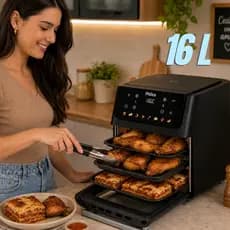 Air fryer Fritadeira elétrica 8 funções com visor 1800w 16 litros 220v