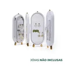 ￼Porta Joia Retrátil Com Espelho Para Viagem Organizador COR ALEATÒRIA
