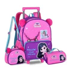Kit Luluquinha De Costas Com Mochila Costas+Estojo Triplo+Lancheira Térmica Clio Infantil