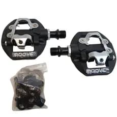 Pedal Clip Moove Mtb com Rolamentado em Alumínio Eixo em Cromo Rosca 9/16