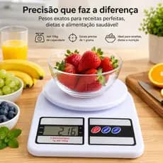 Balança Digital de Cozinha Alta Precisão Peso Cozinha Nutrição Dieta Até 10 kg Escala 1 grama.