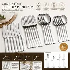 Jogo Talheres Aco Inoxidavel 24 Pecas Completo Elegante Resistente
