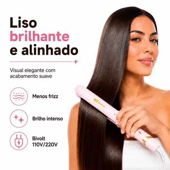 MAIMEITE Chapinha Profissional 2 em 1 Alisador e Modelador de Cachos Cerâmica Bivolt 110V/220V