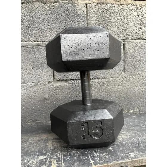 Halter de 15kg Sextavado - unidade  - Halter sextavado - Peso de academia - Halter de cimento