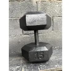 Halter de 15kg Sextavado - unidade  - Halter sextavado - Peso de academia - Halter de cimento