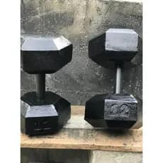 Par de Halter de 12kg - Halter sextavado de cimento - Treino em casa - Halter de 12kg