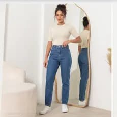 CALÇA MOM JEANS SLIM\ CALÇA MOM MODELAGEM DESPOJADA CONFORTÁVEL