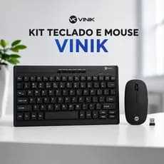 Kit Mini Teclado e Mouse Sem Fio Vinik Dynamic Flat  Dc110 Preto Bluetooth