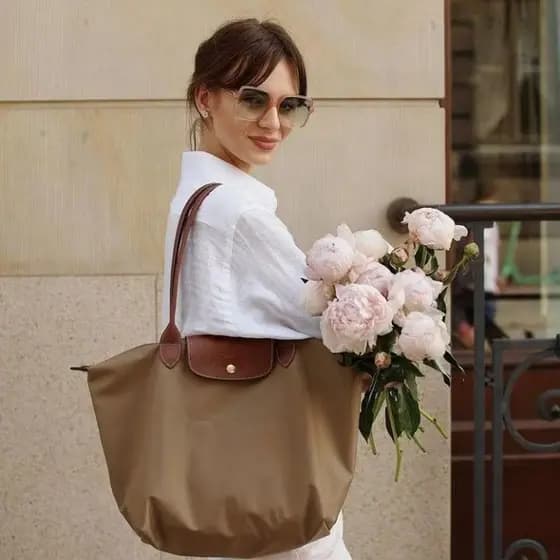 Bolsa Feminina Grande Impermeavel Alça de Mão e Ombro Transversal Faculdade Trabalho Nylon couro