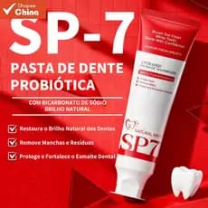 Pasta de Dente Probiótica com Bicarbonato de Sódio SP-7, Brilho Natural, Hálito Fresco 24h, OLBA54584