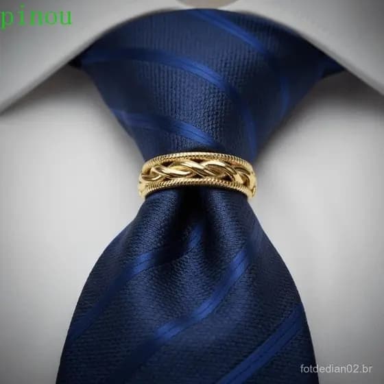 PINOU Torções Clipe De Gravata , Mini Alfinete De Camisa Fivela Em Forma De D , Abotoaduras De Fixação De Nó Dourada