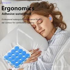 Adegree 16 Pcs Silicone Ear Plug Reutilizável Cera Tampões De Ouvido Natação Moldáveis Redução De Ruído Cancelamento Pro
