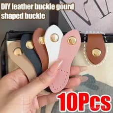 Fivela De Bolsa Fashion Com 10 Peças-Botões De Pacote De Cartão-Fecho De Ferrolho De Couro De Carteira-Acessórios DIY Co