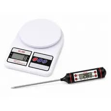 Kit Balança de Cozinha e Termômetro de Cozinha Digital