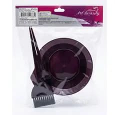 Kit Tintura Cabelo 3 Peças com Pote Pincel Escova Aplicação Profissional
