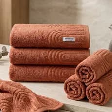 Kit 2 Toalhas De Rosto Lapa- terracota 50 cm X 80 cm | 100% Algodão Macia e Respirável Altenburg