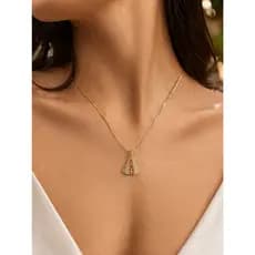 Colar Com Pingente Nossa Senhora Dourado Semi Jóia