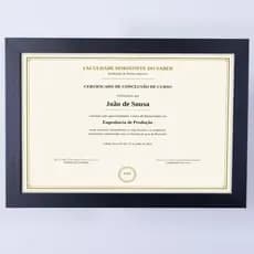 QUADRO PORTA CERTIFICADO DE MADEIRA COM VIDRO PARA PENDURAR