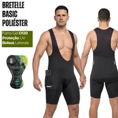 Bretelle de Ciclismo Maculino Alta Performance Bermuda Forro Gel D120 3 Camadas Bike Pedal Mtb Poliéster UV