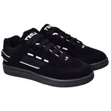 Tênis Tesla Coil Black White Casual Reflect Bordado Camurça Premium Esportivo
