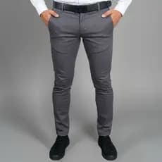 Calça Social Masculina Slim Esporte Fino Sarja Acetinada com Elastano Acabamento Premium Com Bolso