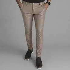 Calça Masculina Resinada Slim Fit com Elastano Modelagem Italiana