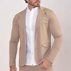 Blazer  Masculino Slim de Sarja Premium Esporte Fino Alfaiataria Elastano Corte Italiano 2 Botões Paletó Casual Elegante