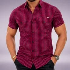 Camisa Xadrez Masculina Manga Curta Festa Junina Agroboy 100% Algodão Rodeio Country Slim