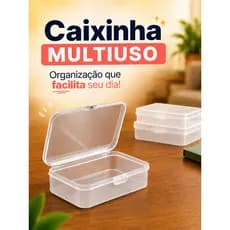 Mini Caixa Organizadora com Tampa Plástica Transparente Pequena Porta Joias Photocards Caixinhas