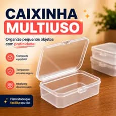 Kit 3 Mini Caixa Organizadora Tampa Plástica Transparente Porta Joias Photocards Pequena Caixinhas