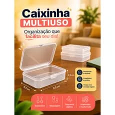 Kit 5 Mini Caixa Organizadora Tampa Plástica Transparente Porta Joias Photocards Pequena Caixinhas
