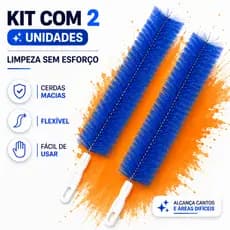Kit 2 Escova De Ventilador Flexível Removedor De Poeira Microfibra Doméstica Limpeza Ar Condicionado